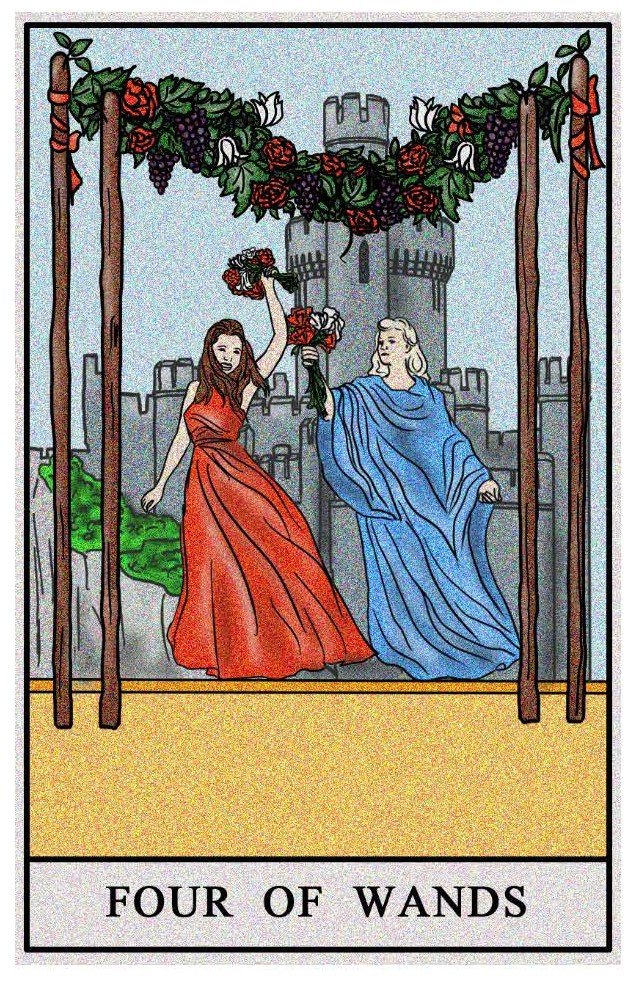 Boston Tarot Reading - The Four of Wands
